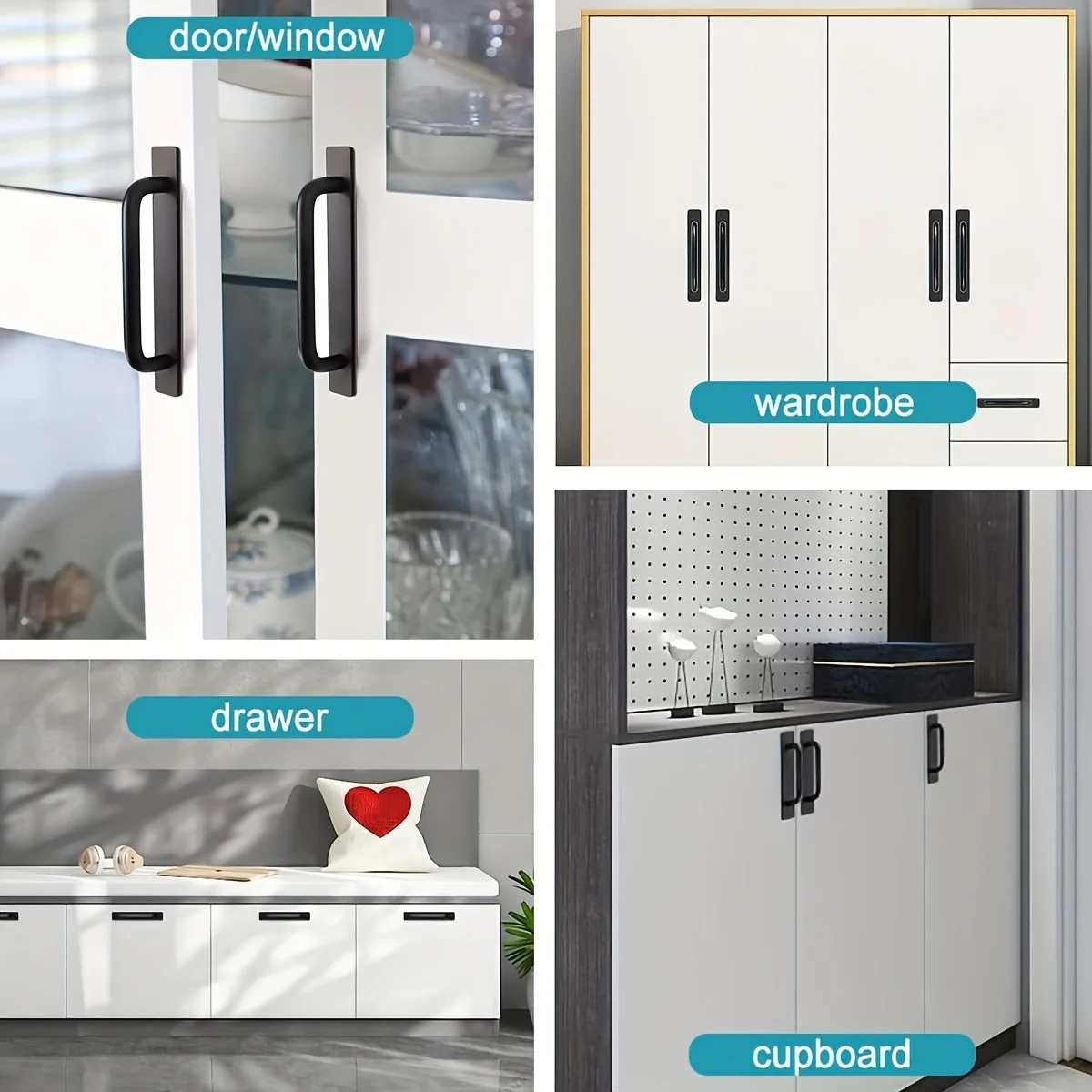 مقابض أدراج الخزانة الفورية ذاتية اللصق - مقابض أبواب لاصقة من الفولاذ المقاوم للصدأ مقاس 5.8 بوصة، بدون تصميم للحفر