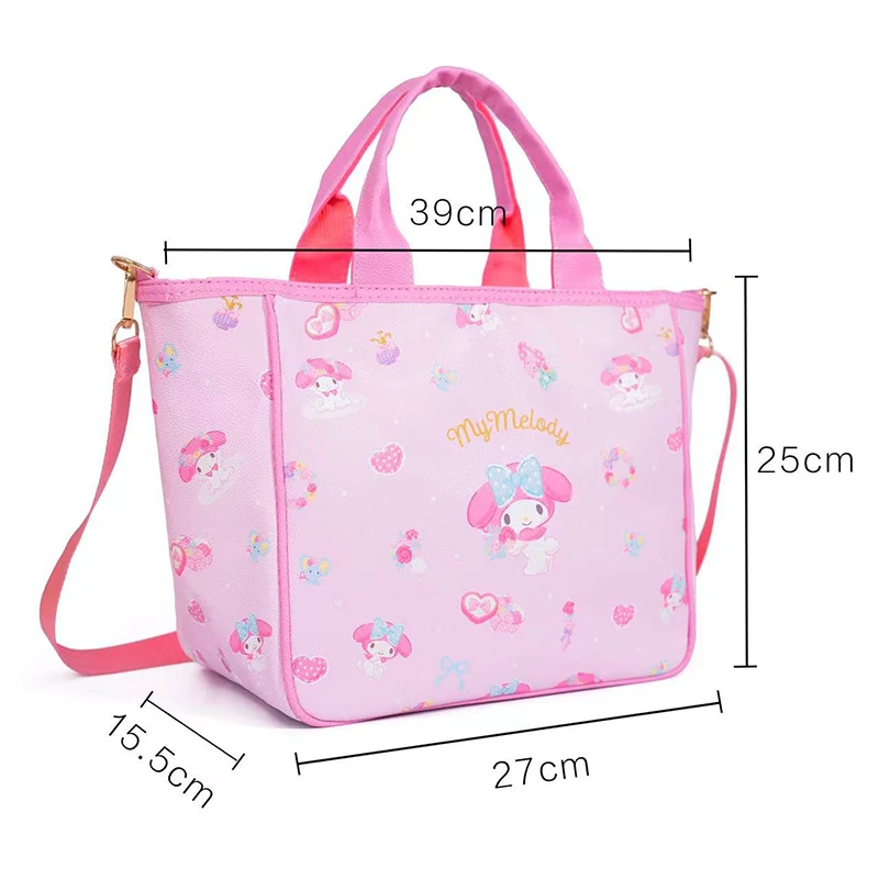 Sac à main Anime Sanurgente Cinnamoroll Kuromi Hello Kitty My Melody, sac à main de dessin animé initié mignon, cadeau d'anniversaire pour fille, ami, E27