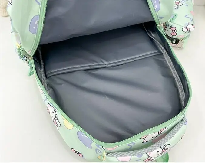 Mochila Hello Kitty com Penbag para mulheres, bolsa de escola fofa dos desenhos animados, bolsa de grande capacidade para alunos do ensino médio