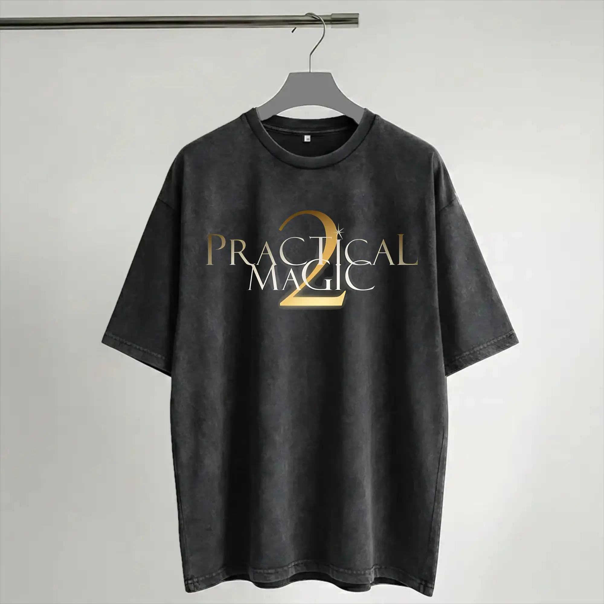 Practical Magic Witchcraft Wiccan Occult Moon Washed T Shirts Streetwear Hip Hop Novelty T-Shirts  Tees for Men Women Cotton