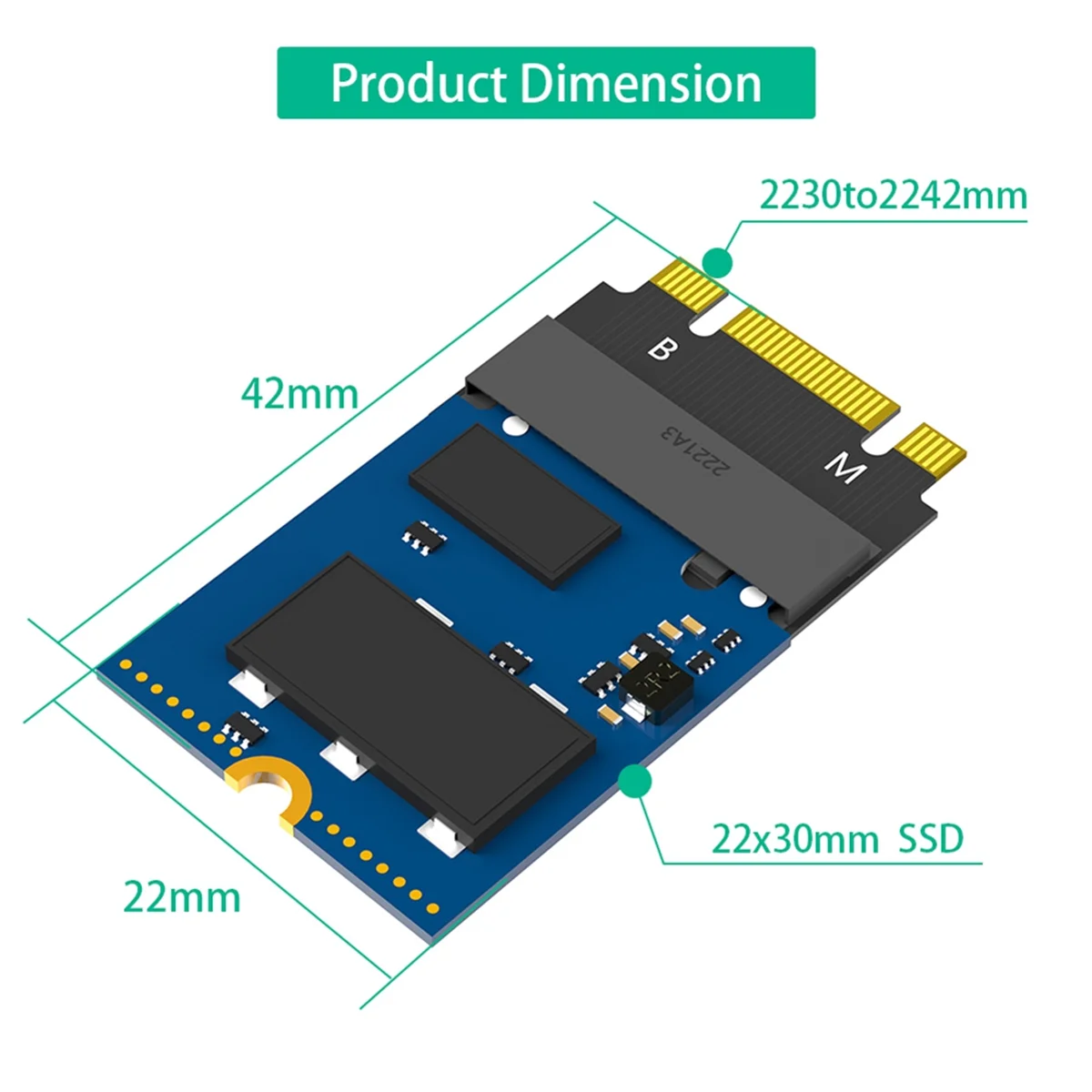 M.2 NVME M-Key B + M 2230-2242 удлинительные кронштейны адаптера SSD Soild жесткий диск конвертер рамка для настольного компьютера