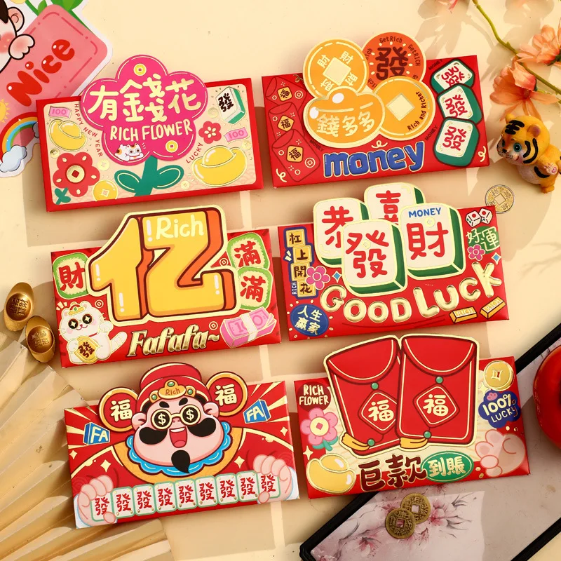 30PCS Chinese New Year Red Envelope 2025 Spring Festival Decoration Lunar Snake Year Hongbao Money Bags for Kids Gifts