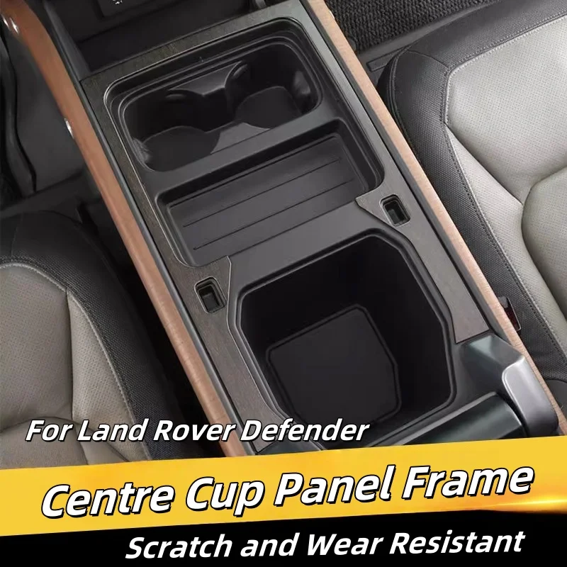 

For Land Rover Defender 90 110 2020-2024 Car ABS Carbon Fiber Texture Accessories Stowing Tidying Armrest Storage Box Base Cover