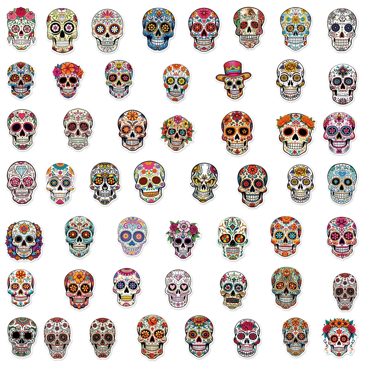 

10/50PCS Skull Face Graffiti Stickers Aesthetic Exquisite Fashion DIY Toys Secret for Scrapbook Travel Bag Aesthetic Decals