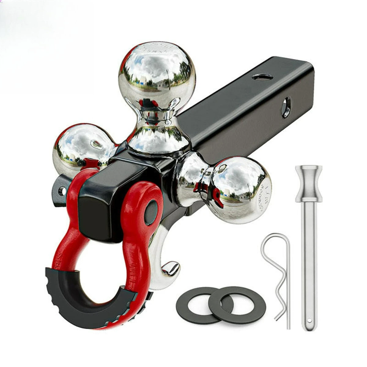 360-Degree rotating modified car RV accessories Trailer hitch device Three-ball trailer arm hanger shackle