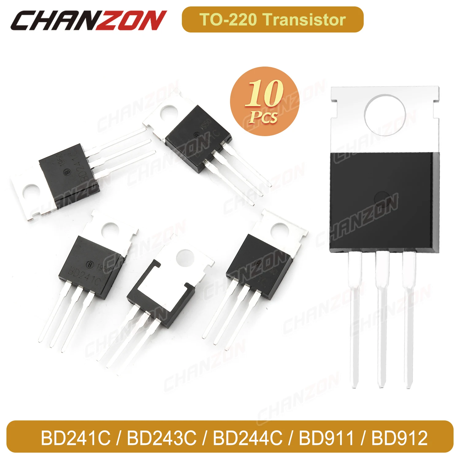 10Pcs TO-220 Bd241C Bd243C Bd244C Bd911 Bd912 TO220 Power Transistor Original Single Triode Tube Assorted Integrated Circuit Ic