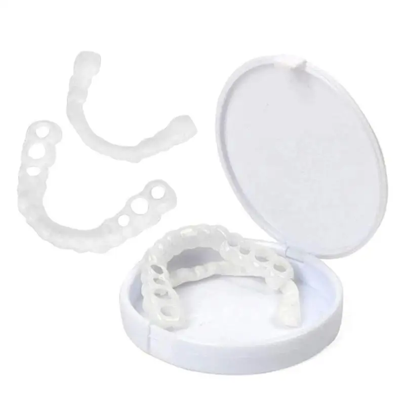 

New H2931-1 Comfort-Fit Removable Dentures Kit 4Sets, Includes Tweezers, Hook & Portable Case