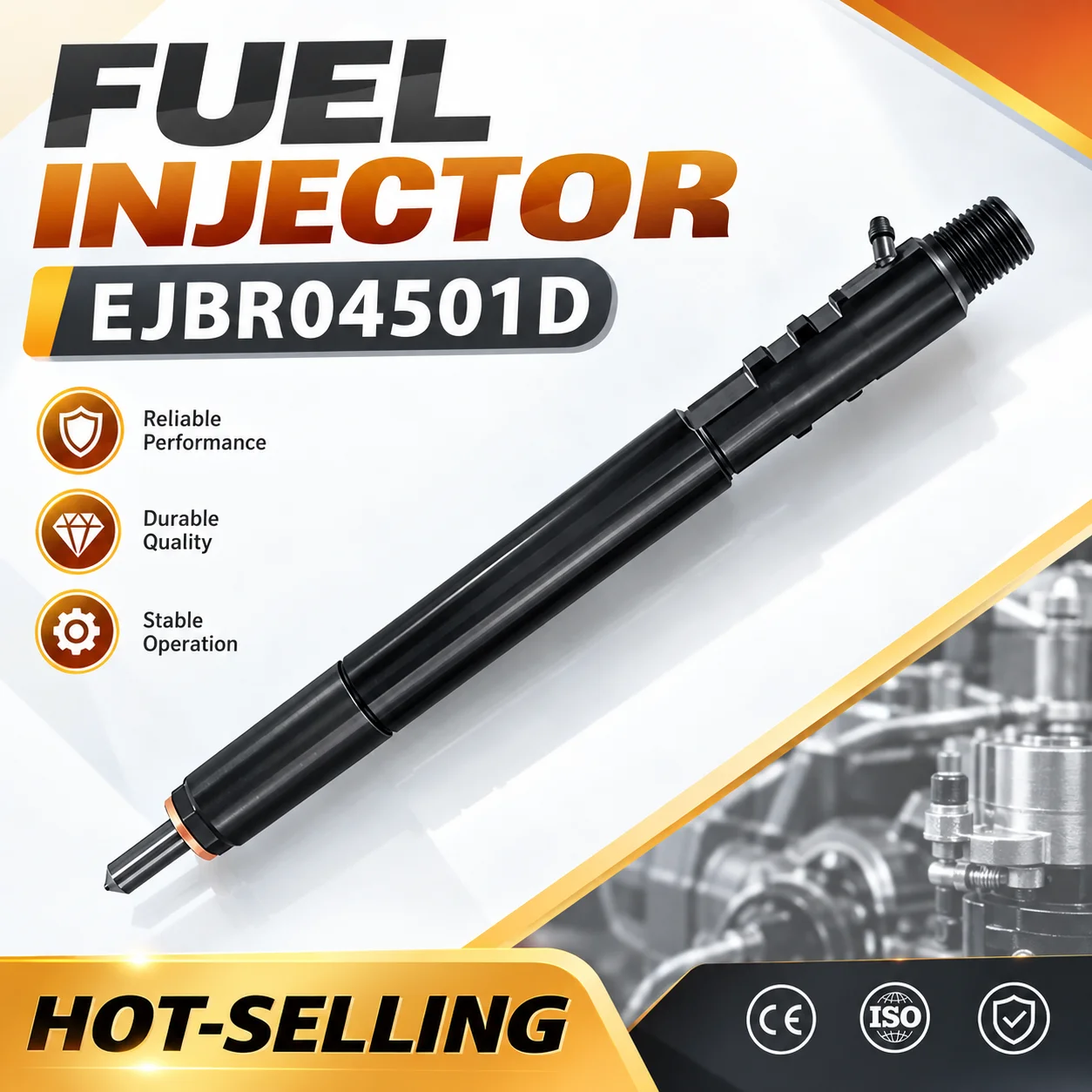 Heavy Duty Euro 3 Fuel Injector EJBR04501D For L244PBD L244PRD Nozzle, Stable Injection Performance Replacement Assembly.LI2130