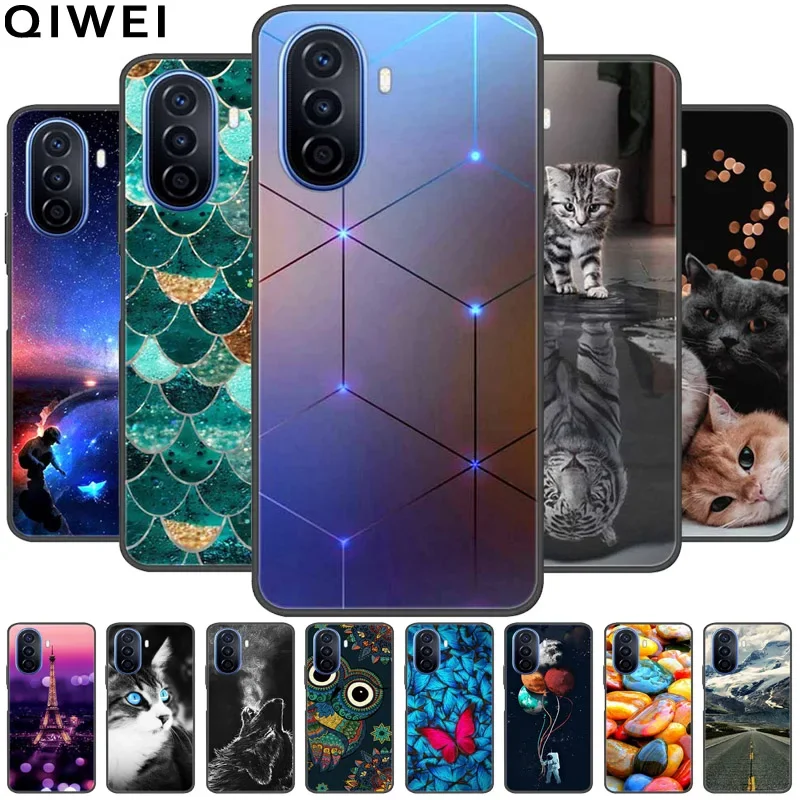 For Huawei Nova Y71 Case TPU Silicone Cartoon Shockproof Phone Cover For Huawei NovaY71 2023 Y 71 Cases Nova Y70 Cute Cats Funda