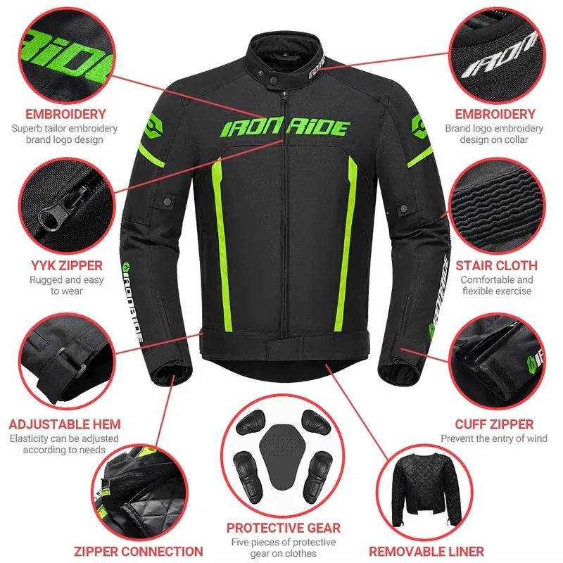 

Motorcycle Jacket Windproof And Warm Motorcycle Riding Jacket Reflective Motorbike Jacket Accessories For Unisex Men And Women