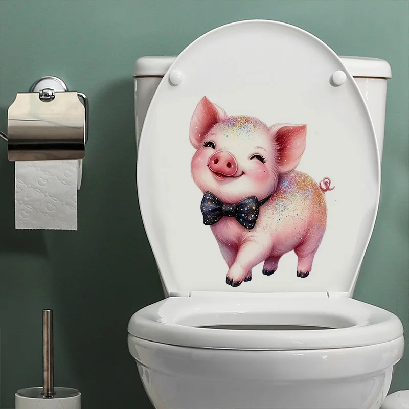 

Cute Pig Pattern Decal Toilet Sticker Bright Bathroom for Home Decoration, Vinyl Car Decals, Art Wall Paper, Poster