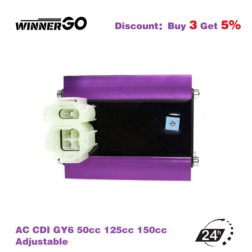 WINNERGO-caja de encendido AC CDI de carreras ajustable, color morado, compatible con GY6, 50cc, 125cc, 150cc, ciclomotor, Scooter, ATV, Quad, accesorios para coche