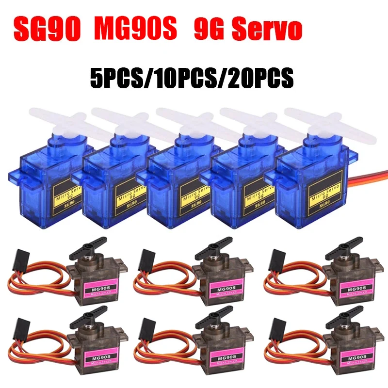 5/10/20PCS 360-degree MG90 SG90 9G micro servo motor for robot 6CH RC helicopter aircraft control Arduino FPV RC car