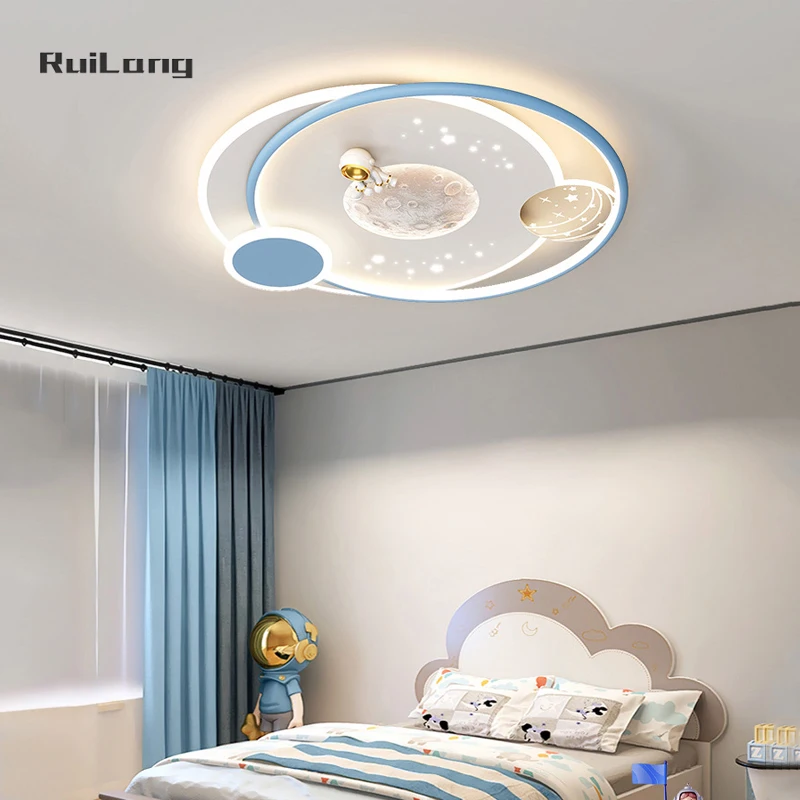 Imagem -03 - Astronauta Space Moon Led Teto Decoração do Quarto Lâmpada dos Desenhos Animados para Crianças Quarto de Crianças Bebé Menino