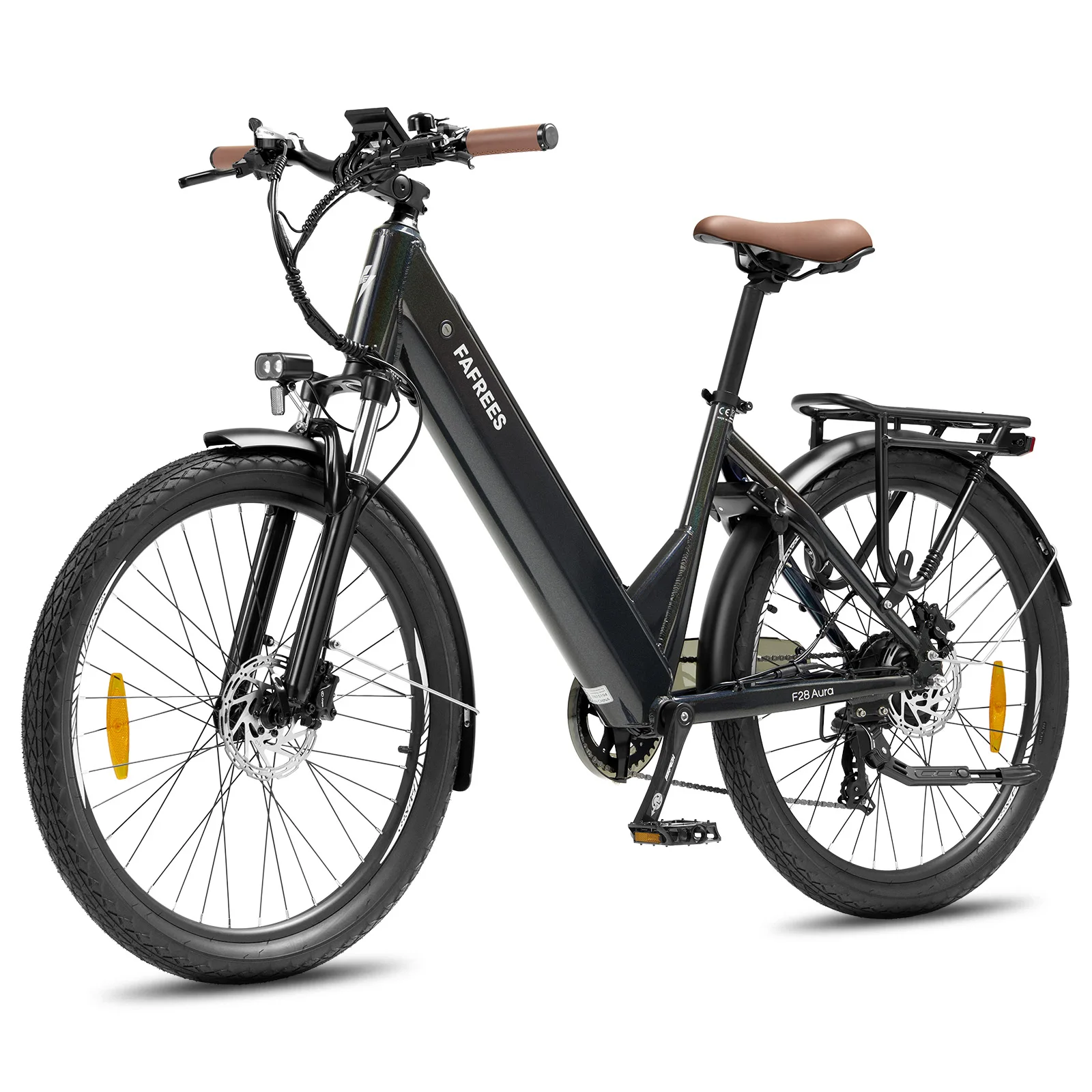 Vélos électriques FAFREES F28 Aura City Commuting, moteur 250W, batterie 36V20AH, vélos électriques pour adultes, 26 pouces, tout-terrain.