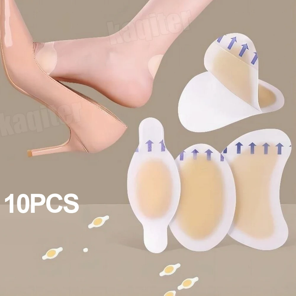 10pcs 젤 신발 스티커 소프트 하이드로 콜로이드 패드 통증 완화 물집 발가락 무지 골드 굳은 살 마찰 압력 반점 발 뒤꿈치 패치