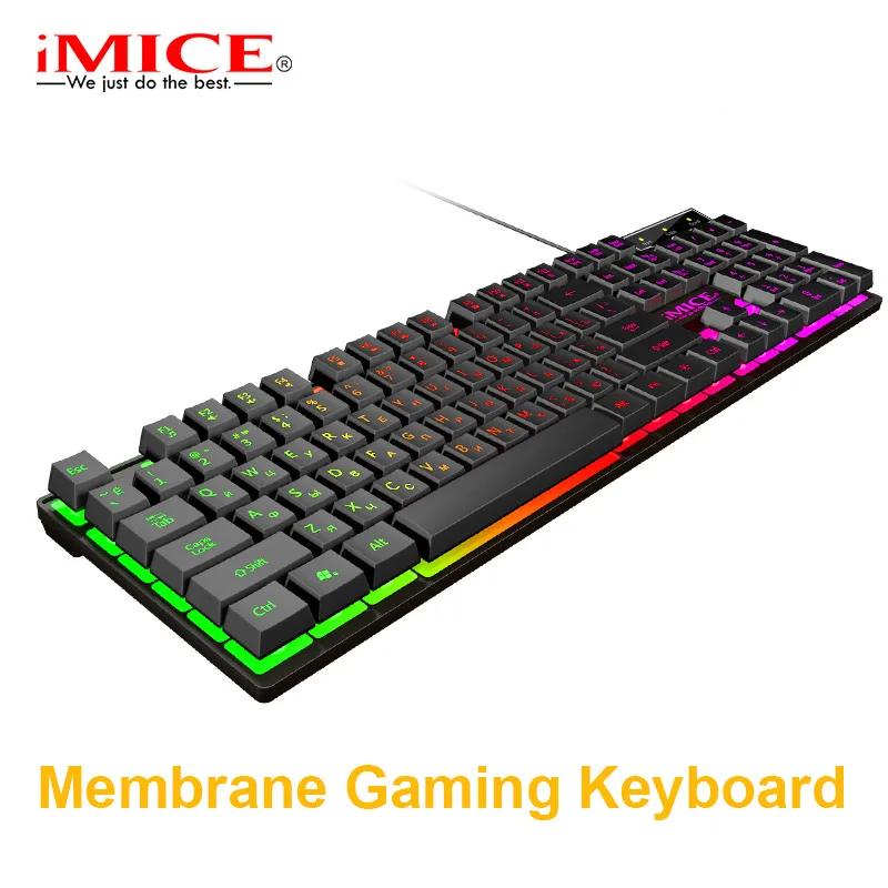 Imice Ak-600 Wired Gaming Keyboard 104 Keys Mechanical Feeling Rgb