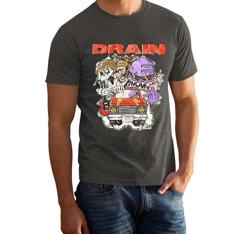 Vintage Feel Drain 2022 Merch Faded Grey Color Rock Band T Shirt 103231Gg