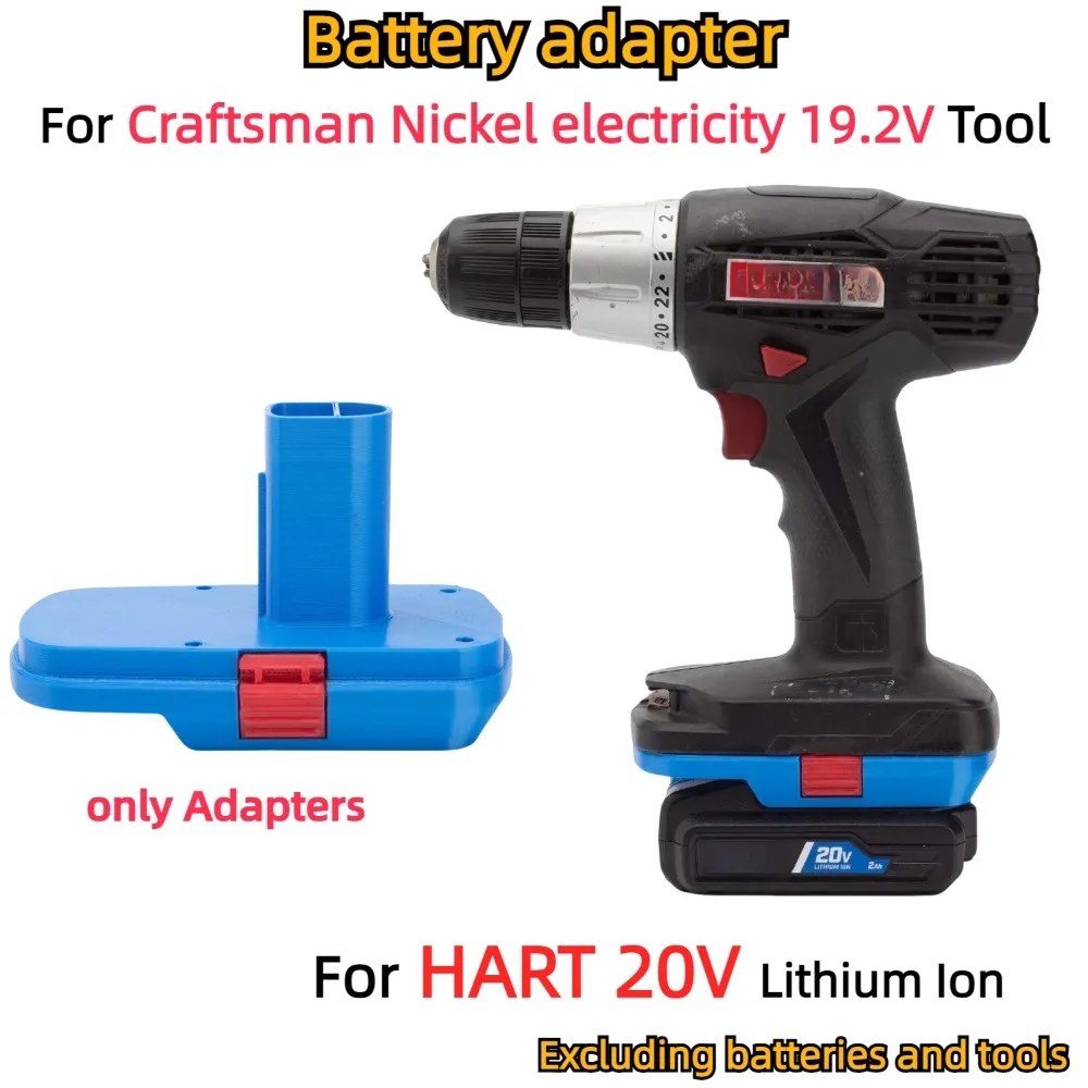 

Adapter/Converter For HART 20V Li-ion Battery Compatible TO Craftsman Nickel Electricity 19.2V Cordless Electric Drill Tool