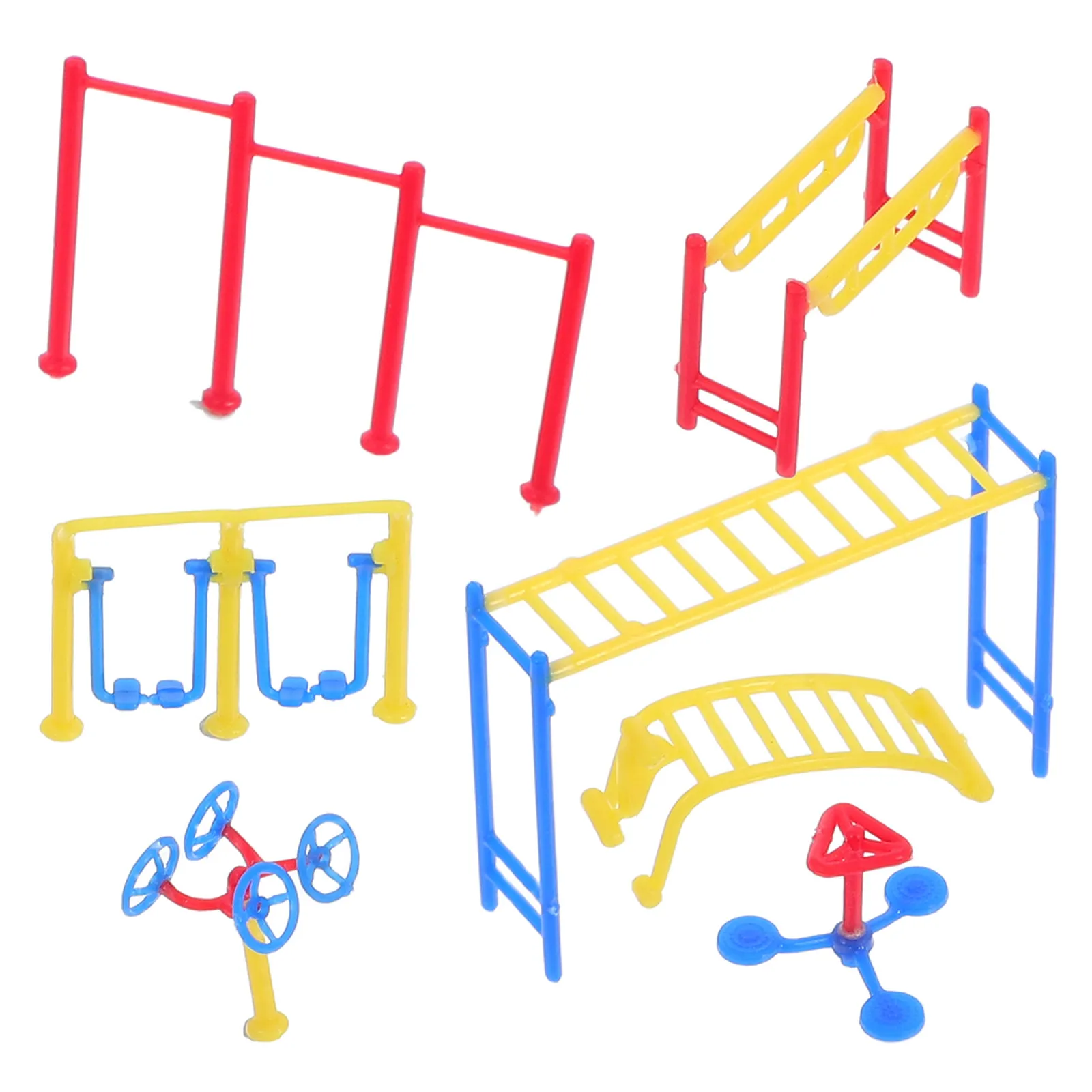 1Set Miniature Plastic Outdoor Sports Fitness Equipment Realistic Scale Gym Accessories for Sand Table and Micro Landscape
