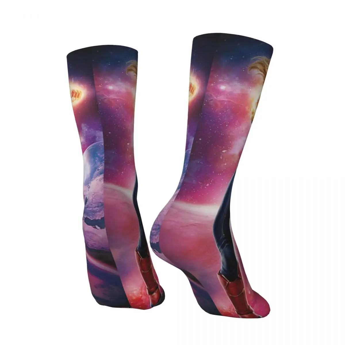 Hip Hop Vintage Global Crazy Men's compression Socks Unisex Captain Marvel Street Style Pattern Printed Funny Novelty Happy Crew