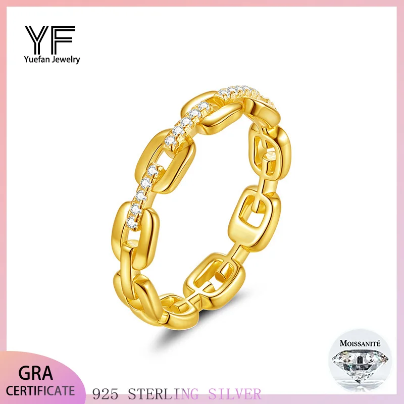 

S925 Серебряное кубинское кольцо с муассанитом 0,1 карата Ювелирные изделия в стиле хип-хоп Персонализированная настройка Подарок на День святого Валентина ﻿