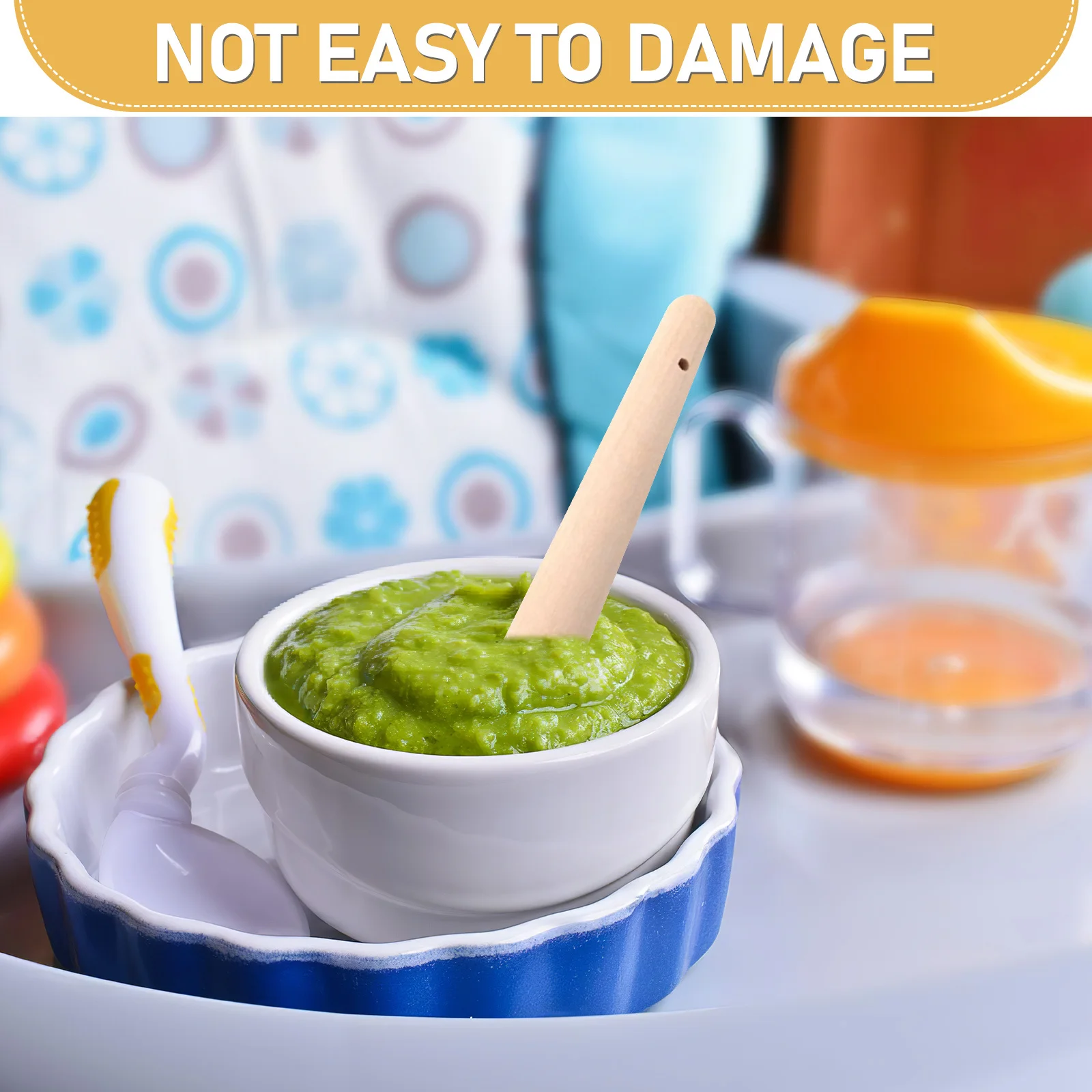 150X21 مللي متر خشبية الطفل طحن قضيب الخشب الطبيعي مدقة لسوريباتشي هاون الخالط الاطفال تغذية أداة موخيتو الخالط طحن #4