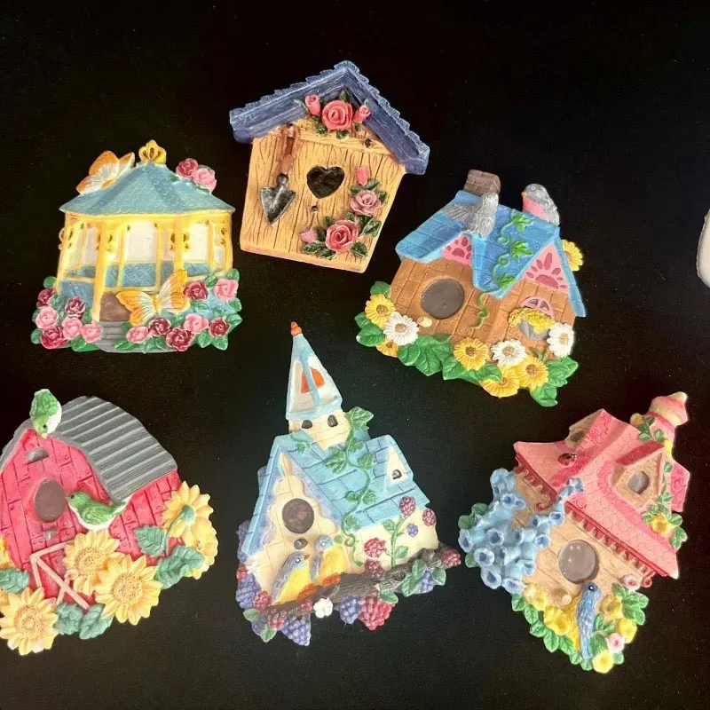 Vintage Birdcage House Silicone Mold, for Resin Plaster Clay DIY, Fridge Magnet & Cute Cottage Miniature Decor, Handmade gift