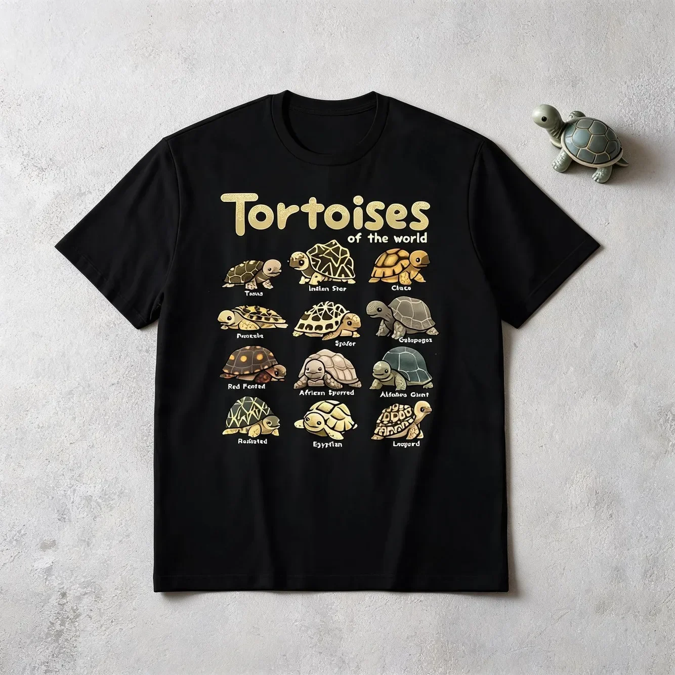 Tortoise Cute Reptile T Shirt Jpgsame Style For Men And Women 2025 Summer Short Sleeved Printed T Shirt Pure 220G