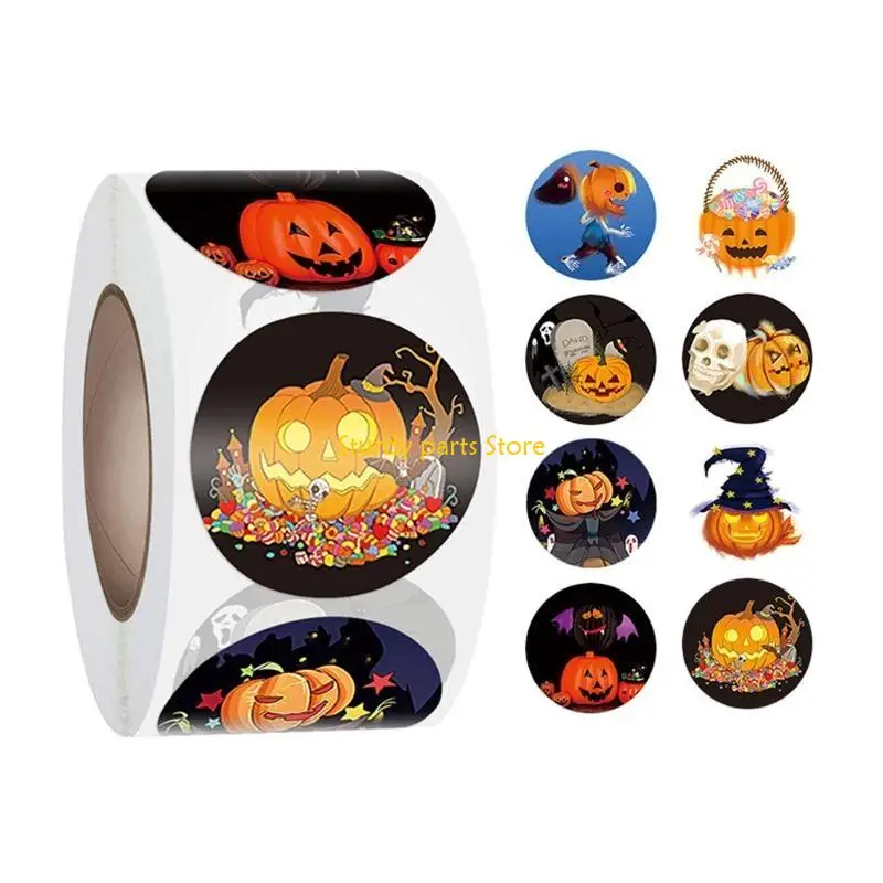 97qc da 500 pezzi/rotolo Halloween Adesivi zucca Scheletro Decallo Regalo Gift Adesivo carta