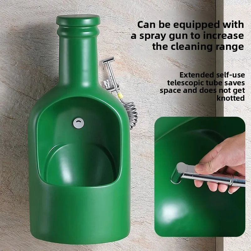 Pub bottle wall-mounted urinal ceramic urinal deodorant smart