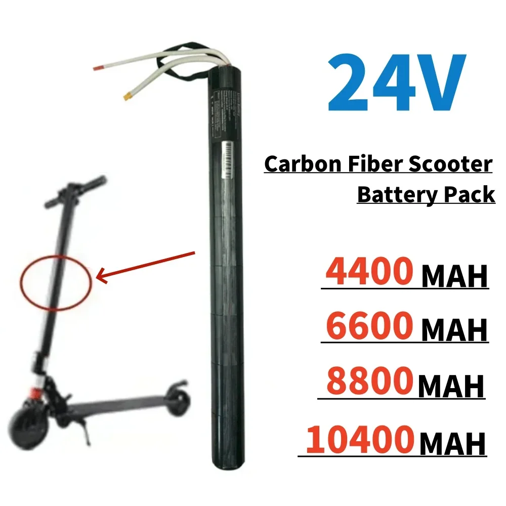 

100% New 24v 4400/6600/8800/10400mAh 18650 Li-ion Battery Pack For Carbon Fiber Scooter Special