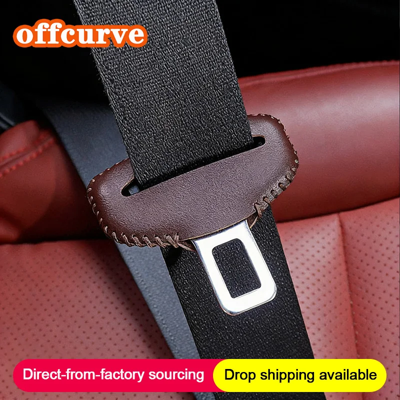 8 Colors Universal Leather Car Safety Seat Belt Anti-Scratch Cover Car Seat Belt Socket Protective Cover Button protective case
