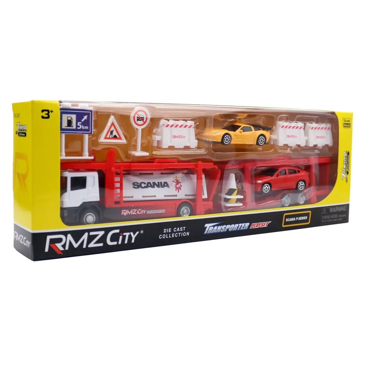1/64 Scania Transporter Playset Car Toy For Children Trailer Tow