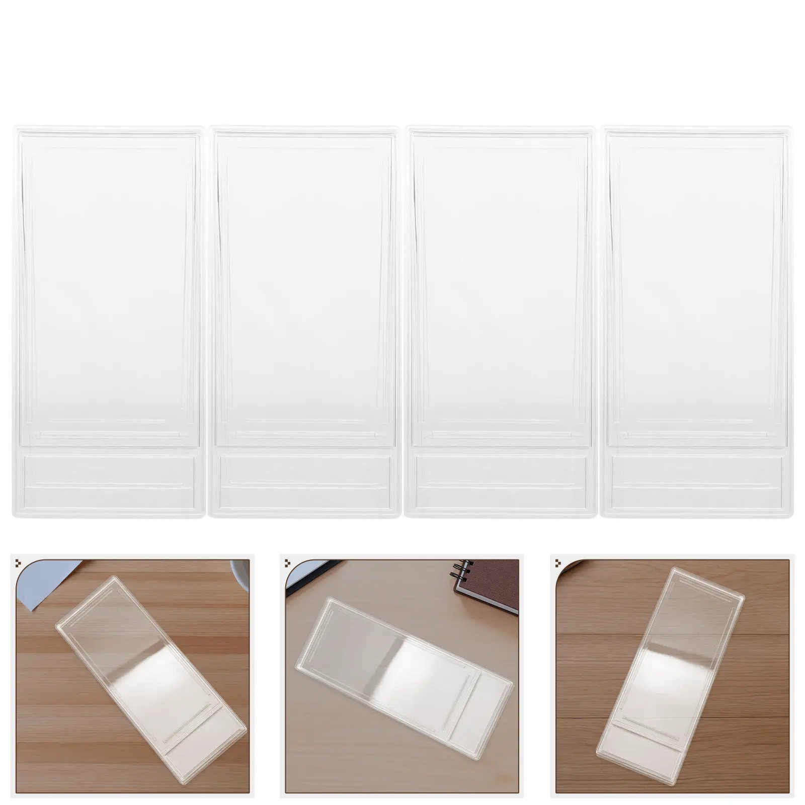 

5Pcs Card Holder Case Transparent Hard Plastic 166x80mm Dual Side Visibility Sleeve for Baseball Game Trading Cards
