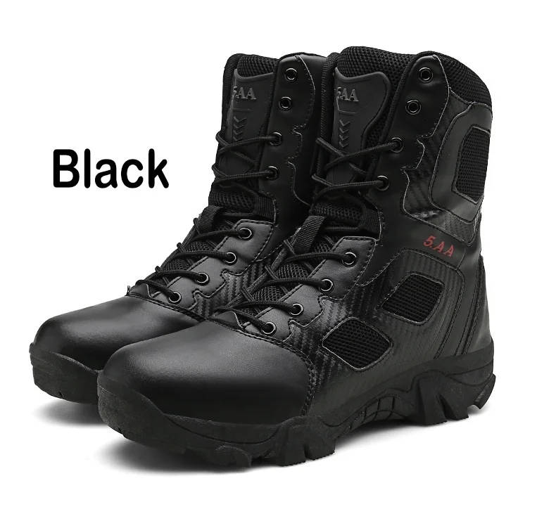 Mens Tactical Boots Mens Desert Waterproof Work Safety Shoes Climbing Hiking Shoes Ankle Mens Outdoor Boots