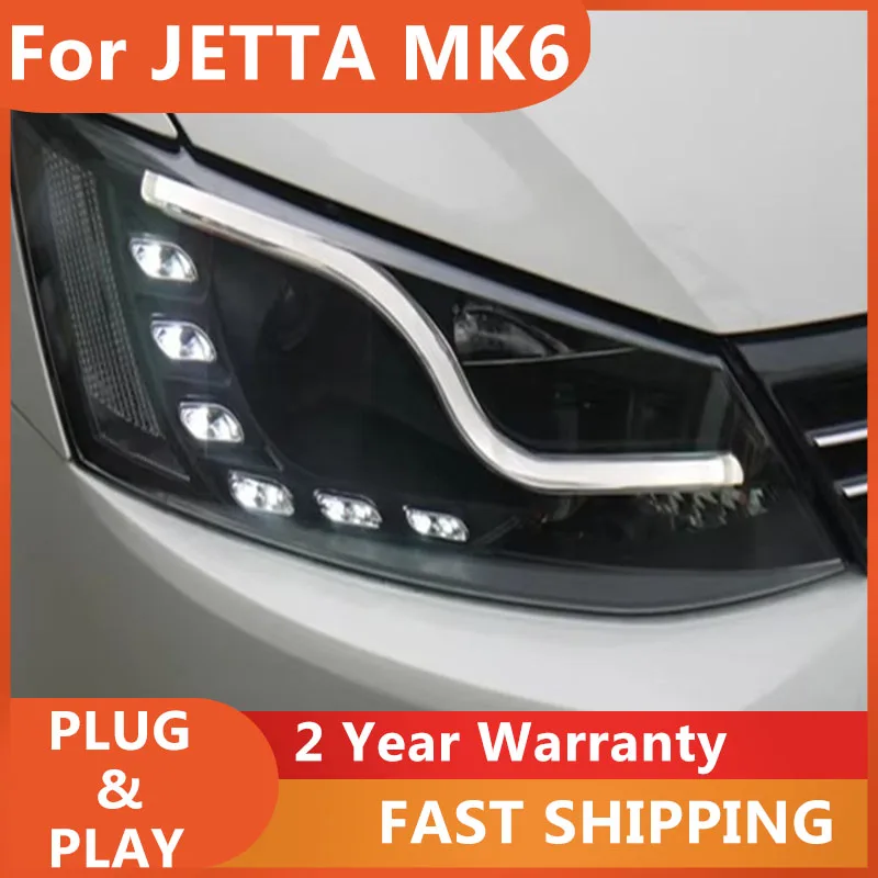 

KOWELL Car Styling or VW JETTA MK6 Headlights 2011-2017 JETTA Head Light DRL Turn Signal Low High Beam Projector Lens