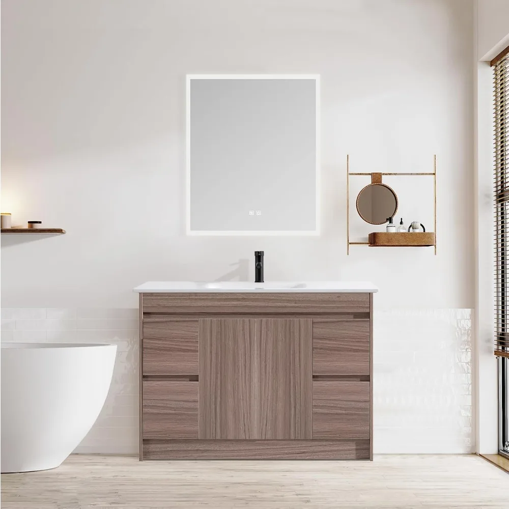 

48 Inch Bathroom Vanity with Sink Combo Set, Undermount Rock Plate Basin W/Wood Cabinet, Soft Closing Cabinet Door & Drawers