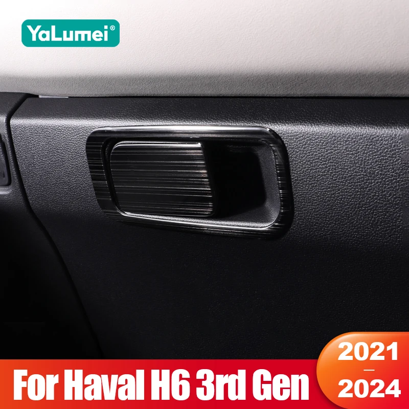 

For Haval H6 3rd Gen 2021 2022 2023 2024 GT PHEV Co-pilot Storage Box Handle Bowl Cover Trim Sticker Car Accessories