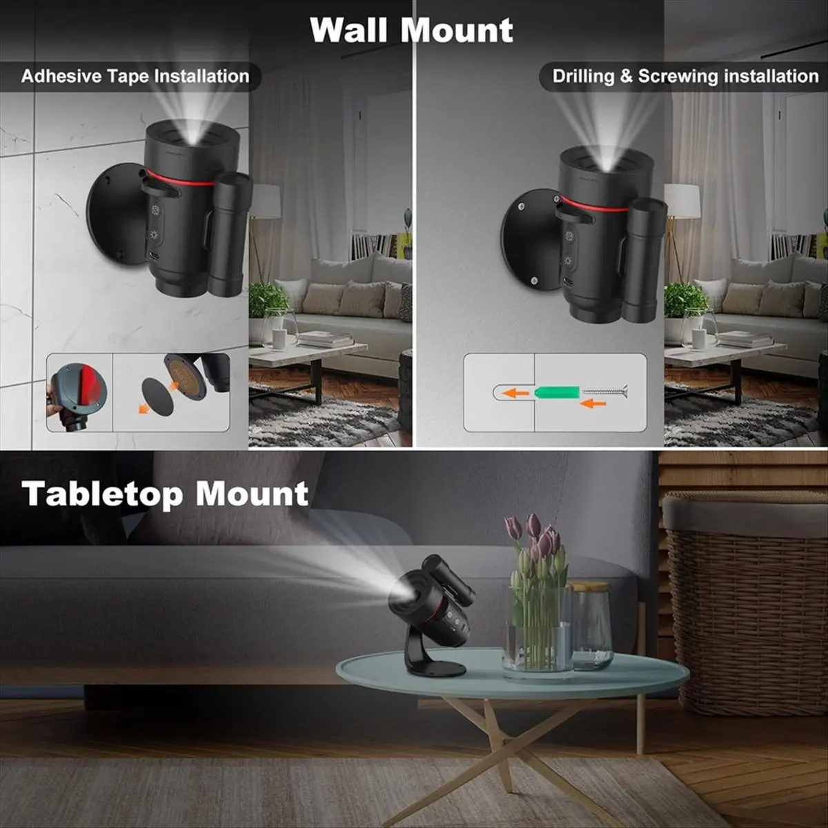 

Galaxy Star Projector, 2000mAh Rechargeable Planetarium Projector Lamp 360° Rotating for Kids Room Christmas Decor