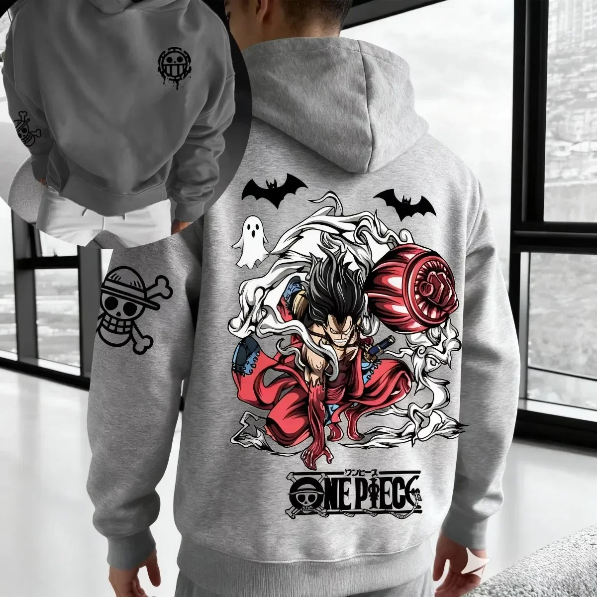 

ONE PIECE Trend Explosion Halloween Dress Up Parent-Child Autumn Winter Japanese Blood Anime Classic Character Hoodie Popular