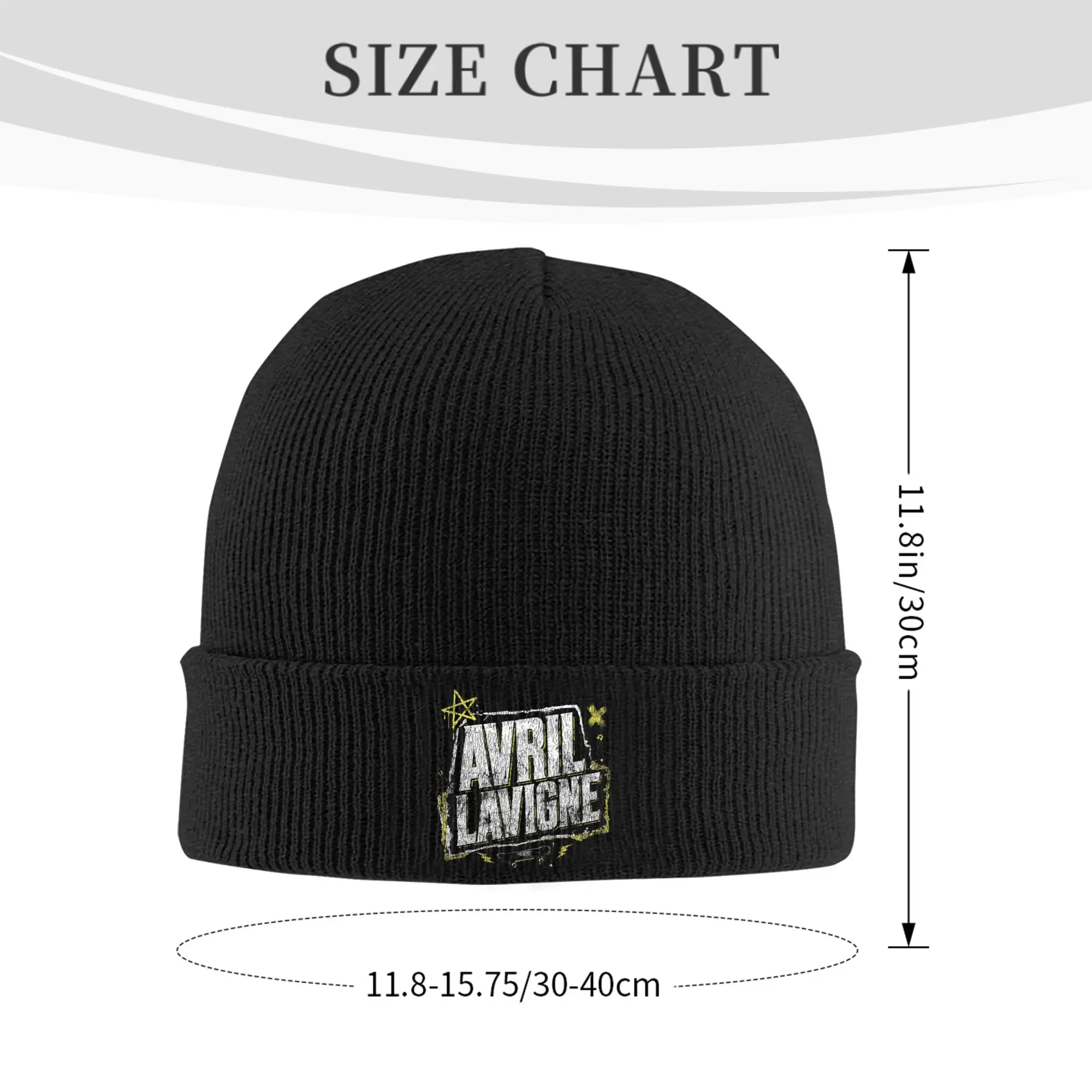 Avril Lavigne Skater Grunge Drip Original  Rib Knit Cuffed Beanie For Women Men  Warm Winter Knitted Skull Cap