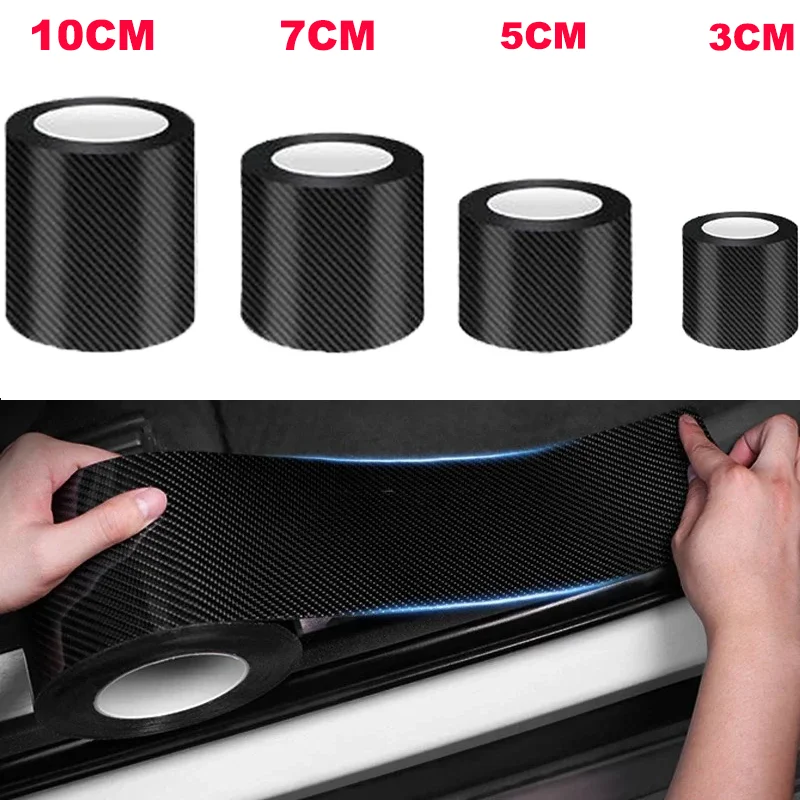 3D Carbon Fiber DIY Car Sticker Waterproof Cars Door Bumper Sill Side Mirror Anti Scratch Tape Protector Film Auto Accessories