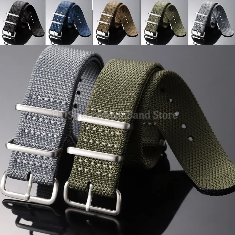 Correa de reloj de nailon militar de 20mm y 22mm para Seiko, pulsera deportiva Omega, pulsera trenzada acanalada, accesorios universales para reloj