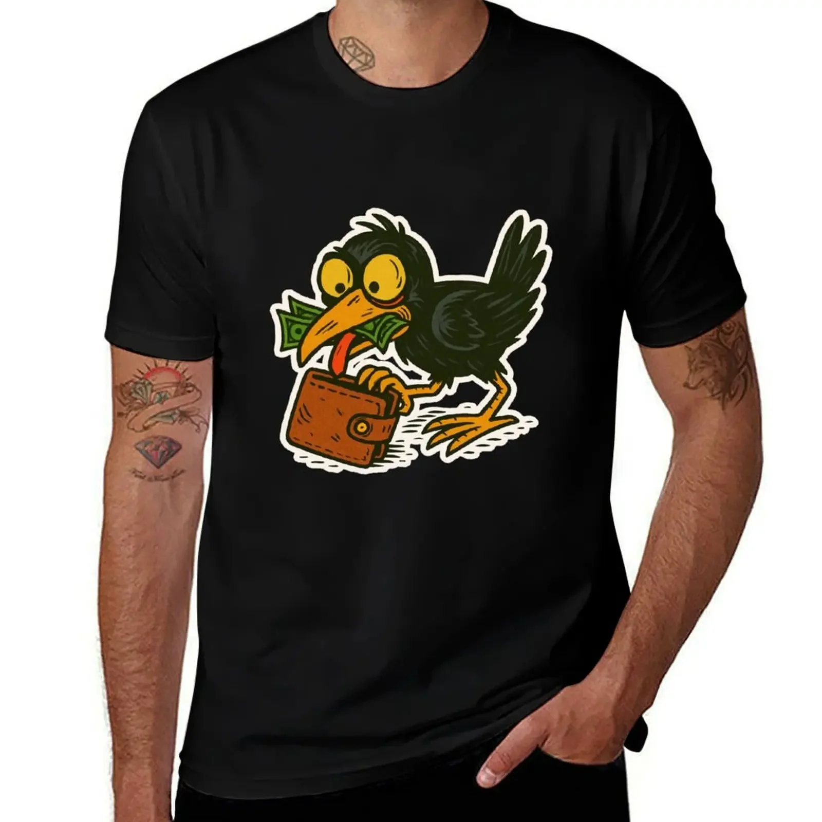 

Wallet Bandit – Crow Chaos T-Shirt custom t shirt graphic t shirts funny costumes t shirts for men cotton