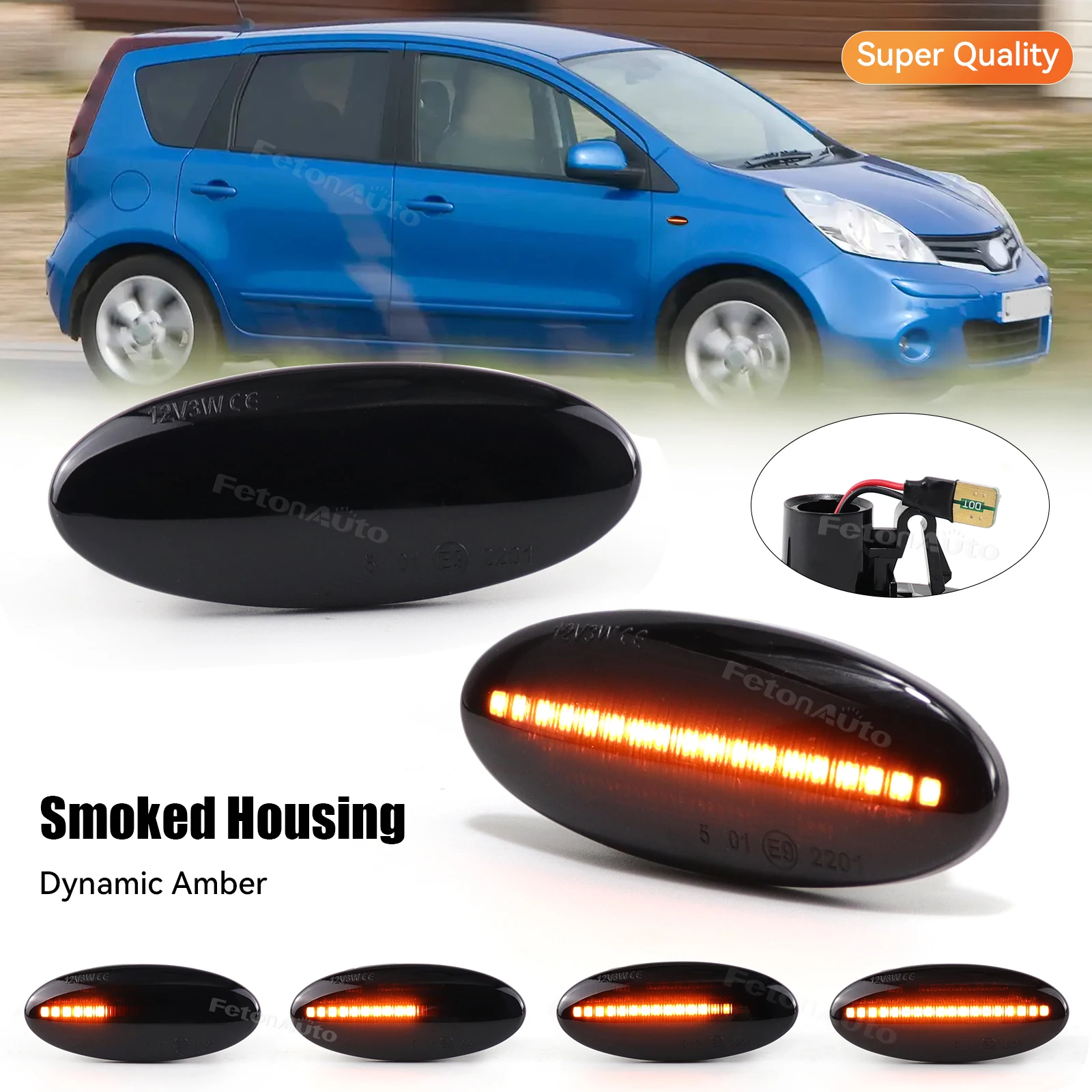 Dynamic LED Fender Side Marker Turn Signal Lights Flashing Amber For Nissan Qashqai Dualis Juke Micra March Micra Note X-Trail