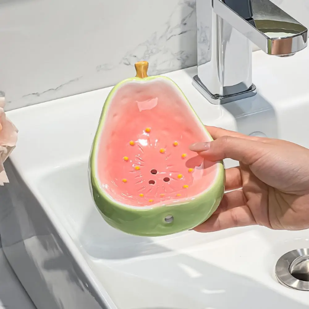 

Tray Container Cute Self Draining Soap Holder Drainable Soap Container Soap Tray Soap Box Ceramic Storage Rack Kitchen