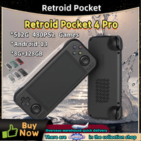 Retroid Pocket 4 Pro Handheld Game Console 4.7 Inch Touch Screen 8G+128GB Android 13 Bluetooth 5.2 5000mAh WiFi 6.0 PSP PS2 512G