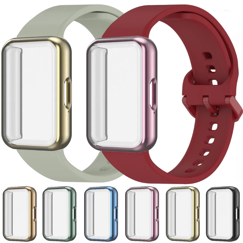 Silicone Band+Case Kit For Samsung Galaxy Fit 3 Strap Bracelet Wristband For Samsung Galaxy Fit 3 Protective Shell Accessories