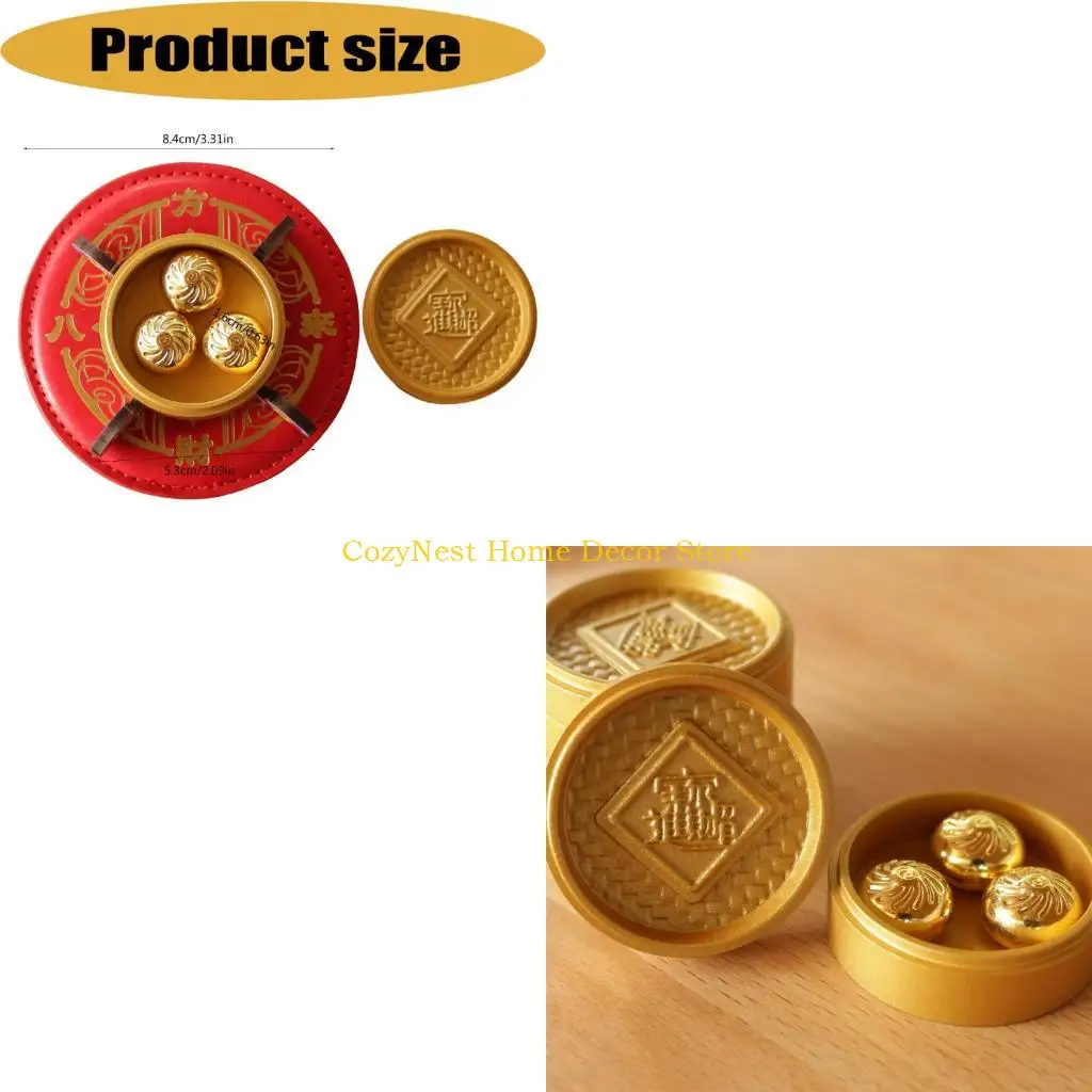 92MF Shelf and Entry Home Figure with Round Lid Form in Golden Finish